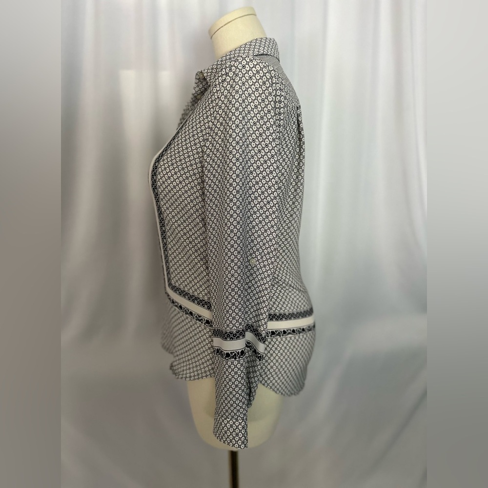 Loft Black & White Printed Women's Blouse (638) - Picture 6 of 15